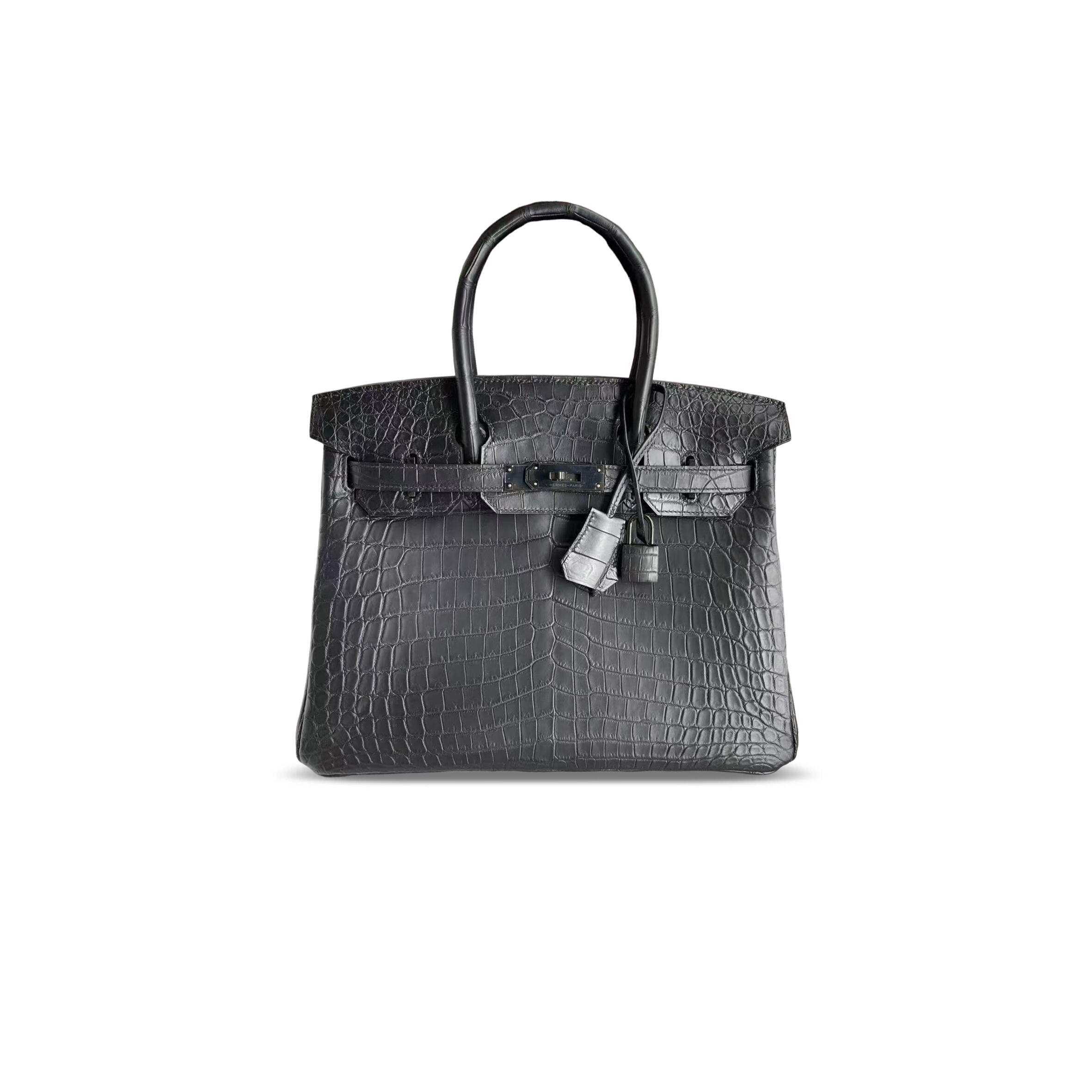 H**mes MASTER BIRKIN 30 SO BLACK MATTE ALLIGATOR (30*22*16cm)